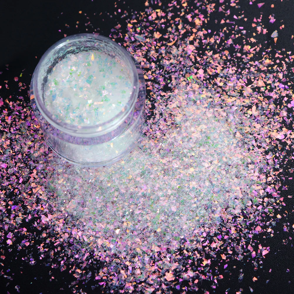 10ml Nail Art Sequin Magic Color Opal Flakes Shiny Polarizing Small Fragments Aurora Glass Paper Foil Flakes Nail Sequins