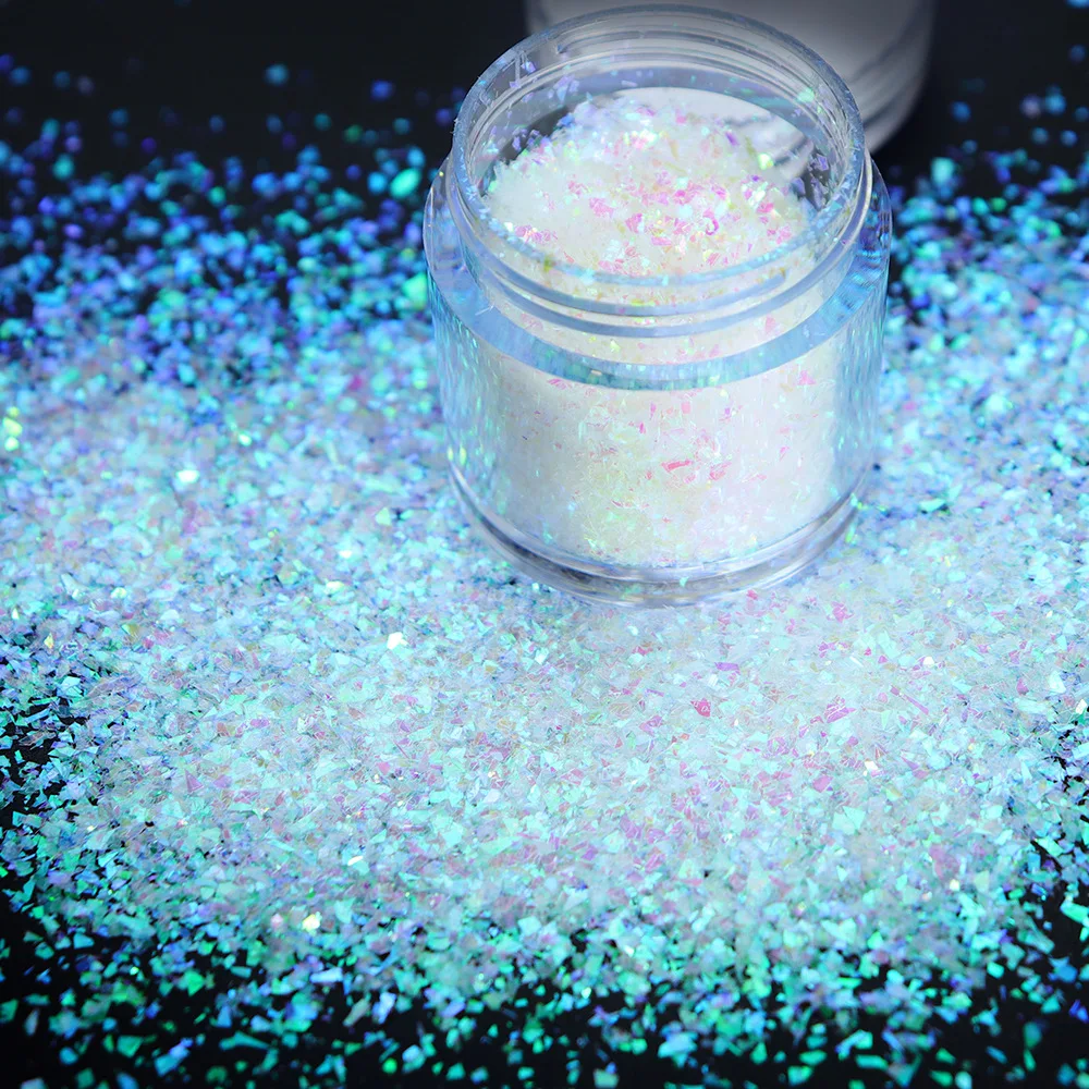 10ml Nail Art Sequin Magic Color Opal Flakes Shiny Polarizing Small Fragments Aurora Glass Paper Foil Flakes Nail Sequins