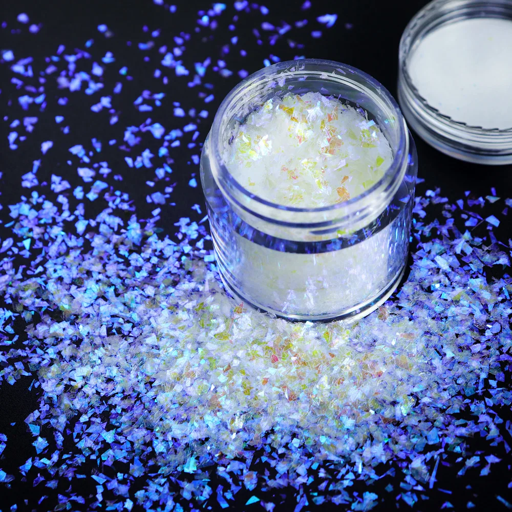 10ml Nail Art Sequin Magic Color Opal Flakes Shiny Polarizing Small Fragments Aurora Glass Paper Foil Flakes Nail Sequins