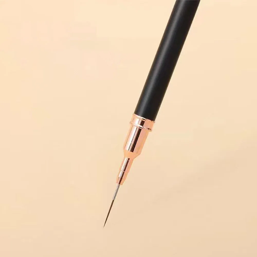 Black Nail Art Liner Brushes 5Sizes Painting Nail Design Pen /8/12/20/25mm Drawing Tool for Long Lines Thin Details Manicure Pen