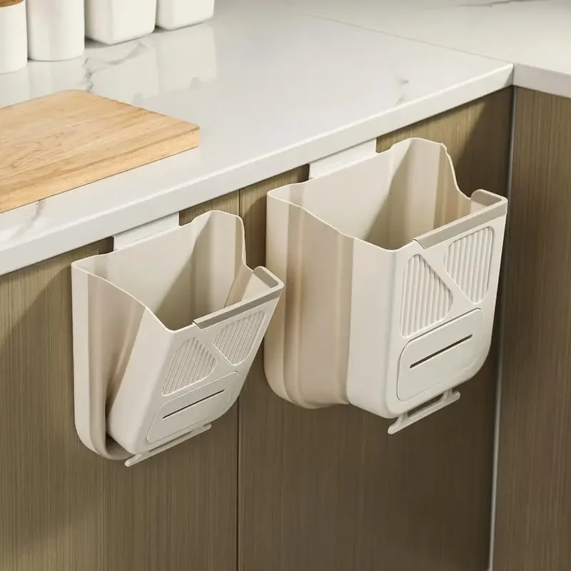 Camper Trash Can Hanging Trash Can Rv Trash Can Foldable Trash Can Household Kitchen Cabinet Hanging Garbage Storage for Kitchen