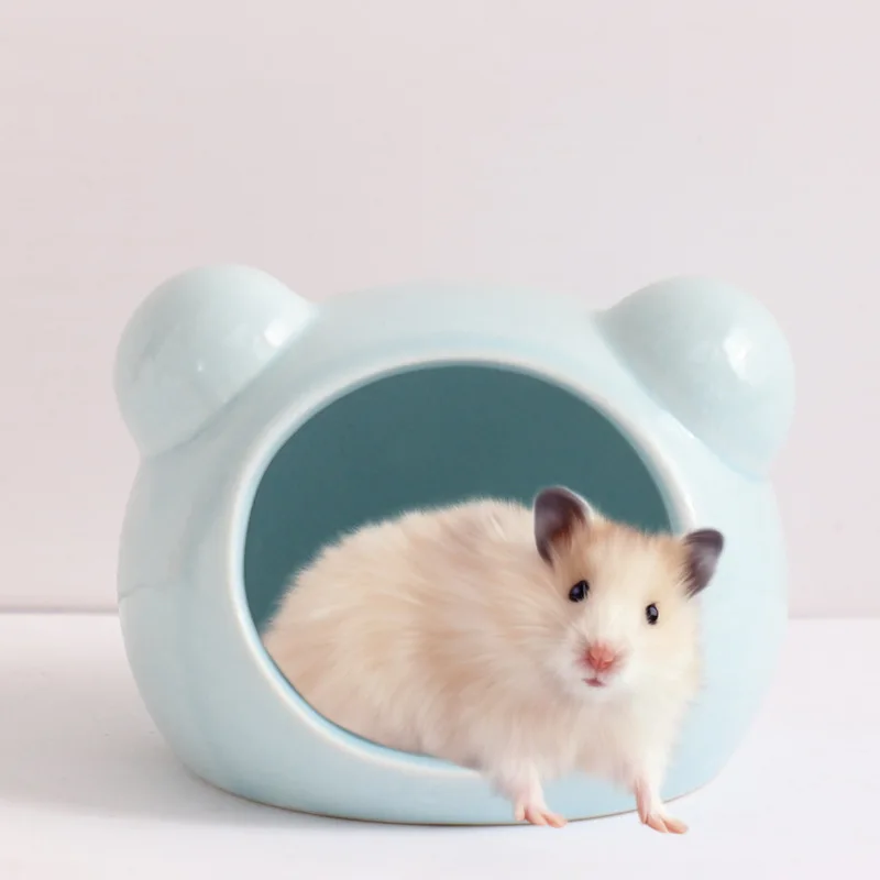 Hamster Nest Small Pet Ceramic Nest A Small House Suitable for Golden Bears Summer Cooling House Hamster Landscaping Accessories