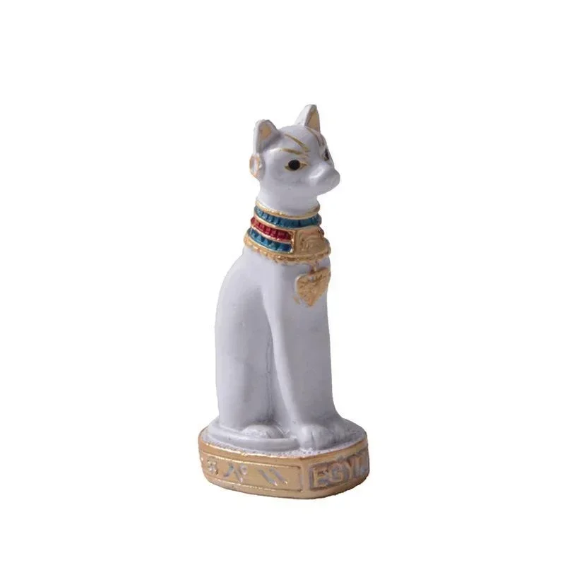 Cat Statue Ornament Egyptian Cat Figurine Statue Decoration Vintage Cat Goddess Statue Home Garden Mini Animal Ornament
