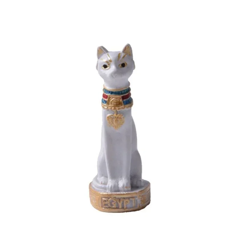 Cat Statue Ornament Egyptian Cat Figurine Statue Decoration Vintage Cat Goddess Statue Home Garden Mini Animal Ornament