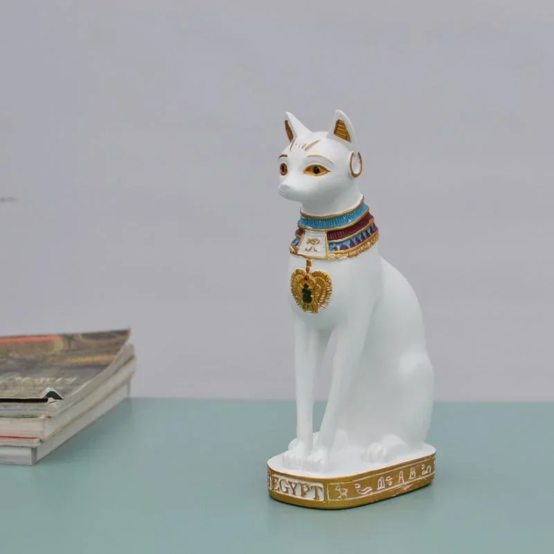 Cat Statue Ornament Egyptian Cat Figurine Statue Decoration Vintage Cat Goddess Statue Home Garden Mini Animal Ornament