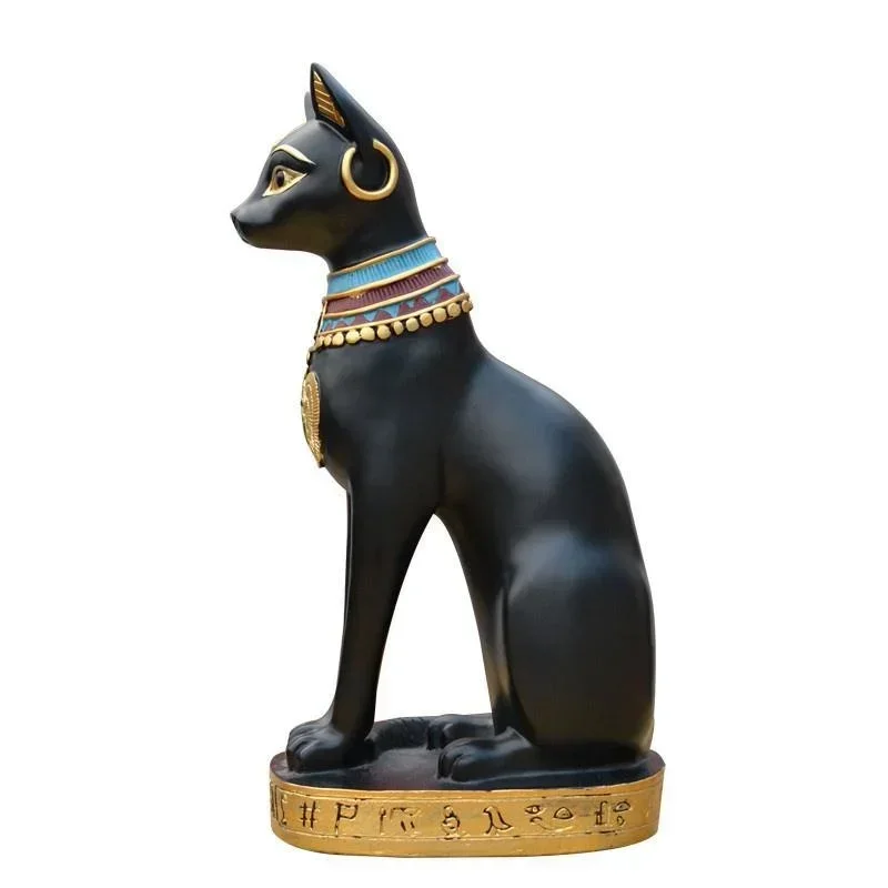 Cat Statue Ornament Egyptian Cat Figurine Statue Decoration Vintage Cat Goddess Statue Home Garden Mini Animal Ornament
