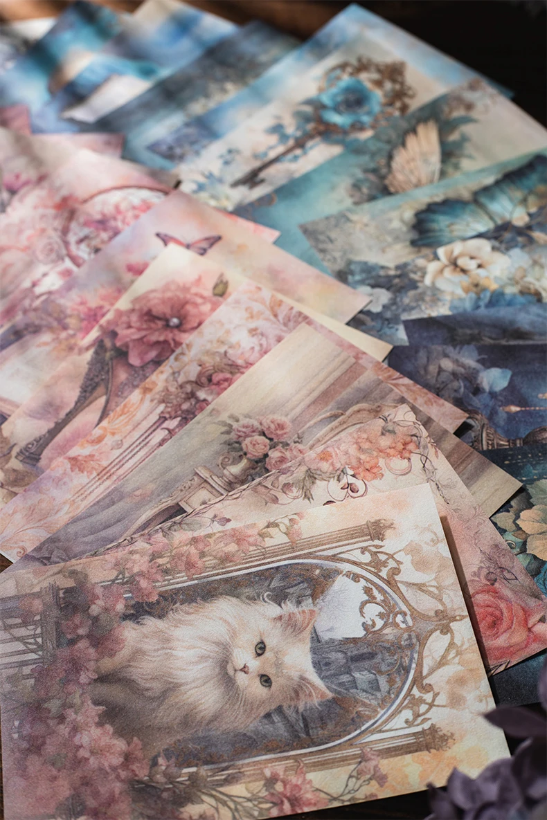 50 pieces of vintage scrapbooking material paper handmade tent DIY collage decoration background craft paper
