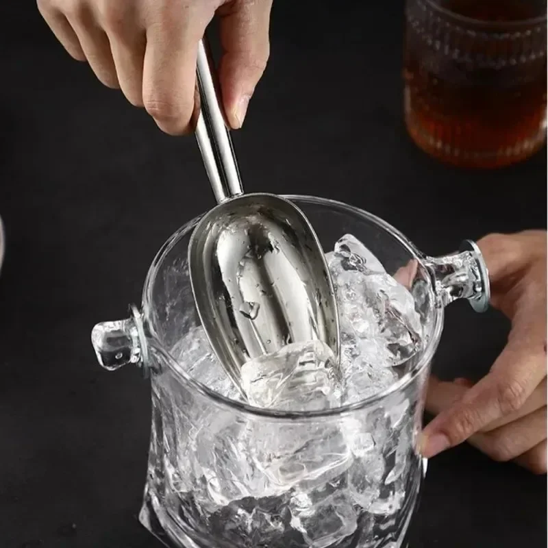 1/3PCS Stainless Steel Ice Shovel Multifunctional Food Measuring Spoons Grain Coffee Beans Flour Shovel Bar Kitchen Accessories