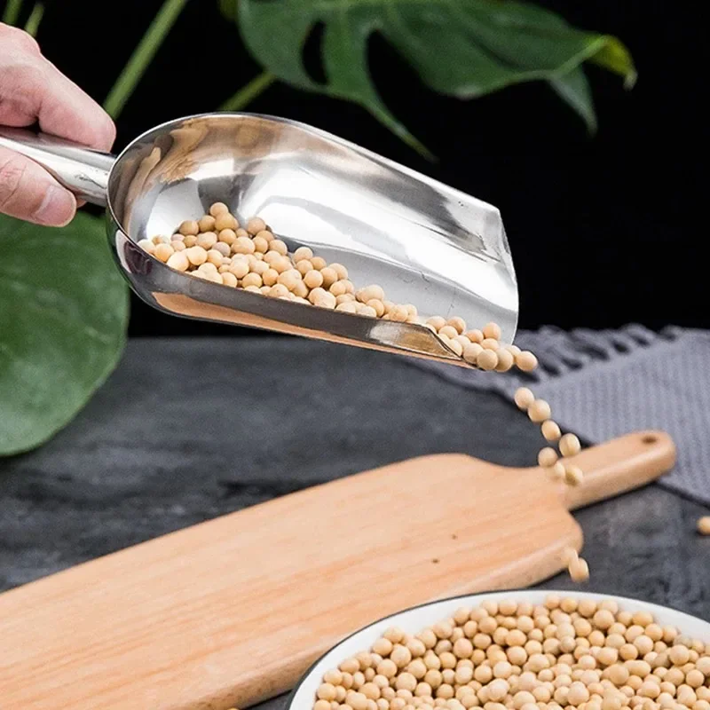 1/3PCS Stainless Steel Ice Shovel Multifunctional Food Measuring Spoons Grain Coffee Beans Flour Shovel Bar Kitchen Accessories