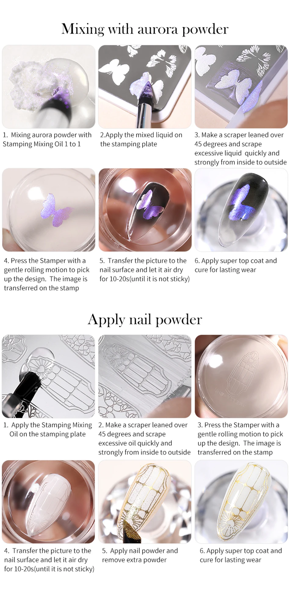 BORN PRETTY 10ml Stamping Mixing Oil Printing Tool Painting Gel Stamping Polish Nail Art Powder Mixing And Apply Nail Powder