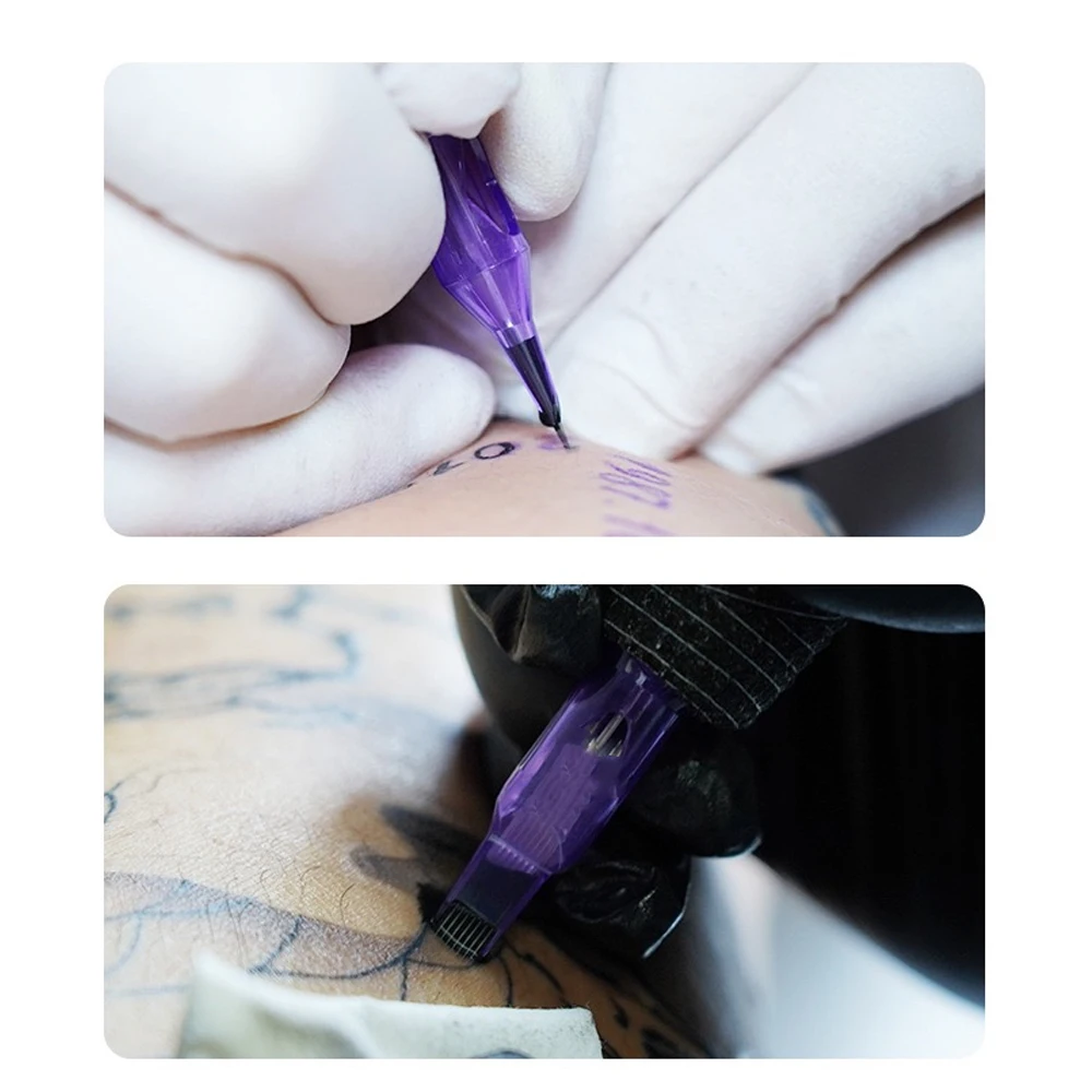 10pcs Safety Needle Tattoo Cartridges Disposable RL Cartridge Needles With Membrane For Micropigmentation Brow Permanent Makeup