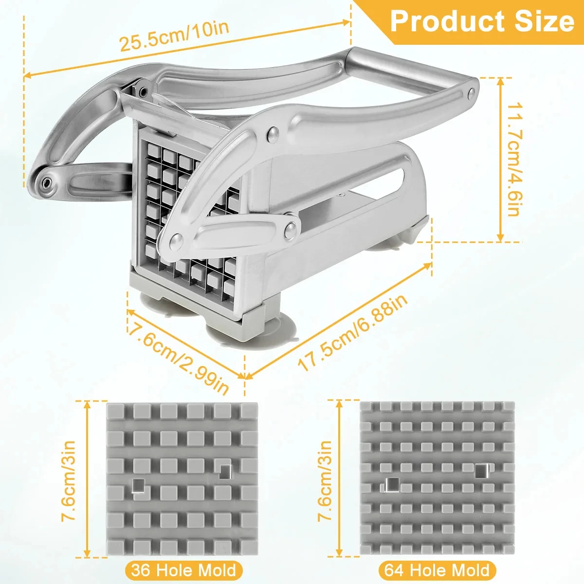1pc Stainless Steel Manual Potato Cutter French Fries Slicer Potato Chips Maker Meat Chopper Dicer Cutting Machine Tools