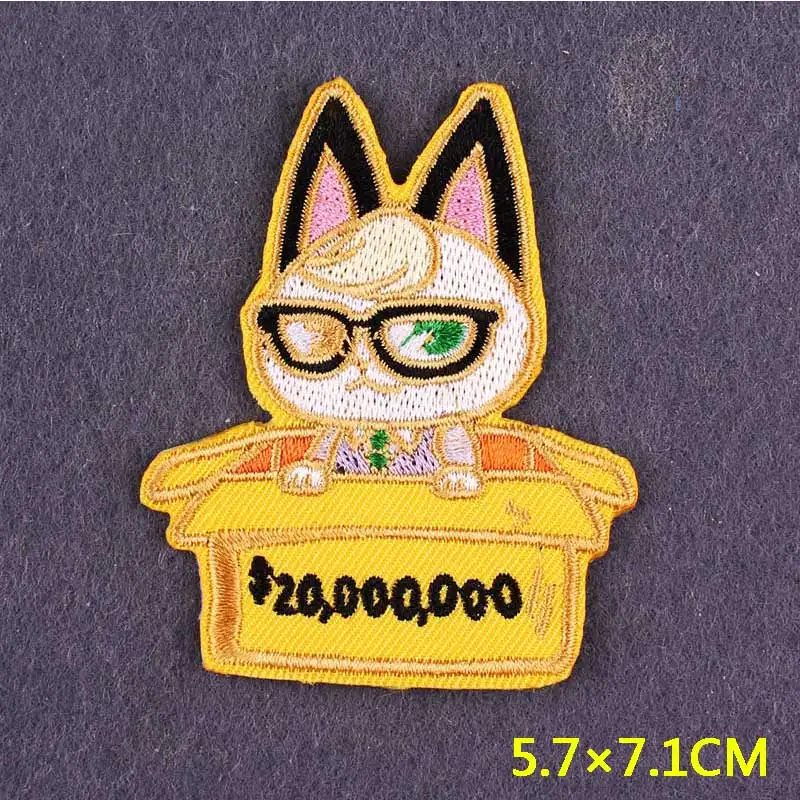 Anime Patch Embroidered Patches For Clothing Stickers DIY Fox Hook Loop Stripes Cartoon Patch Iron On Patches On Clothes Decor