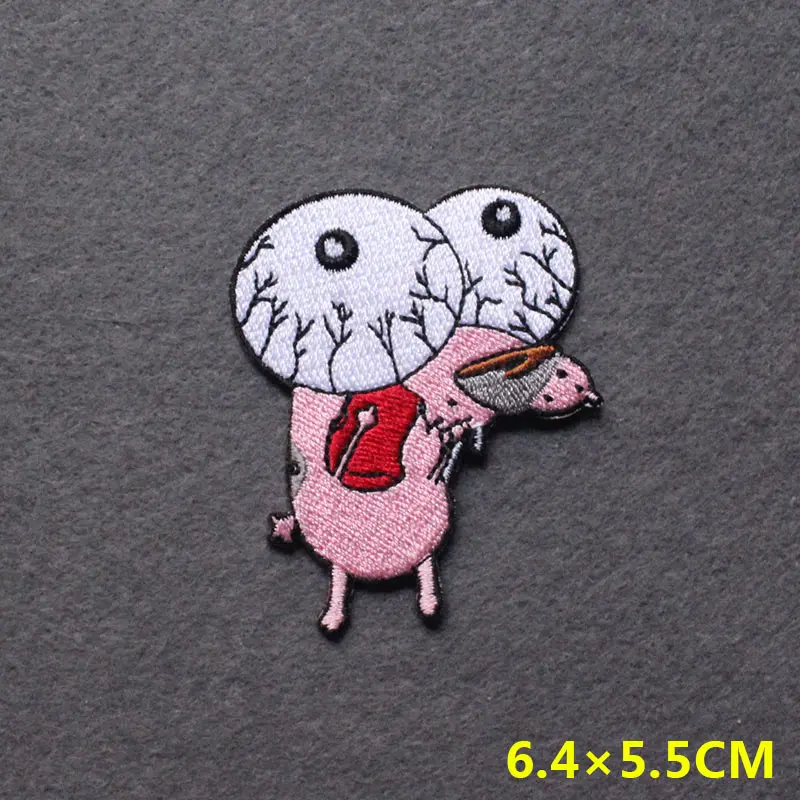 Anime Patch Embroidered Patches For Clothing Stickers DIY Fox Hook Loop Stripes Cartoon Patch Iron On Patches On Clothes Decor