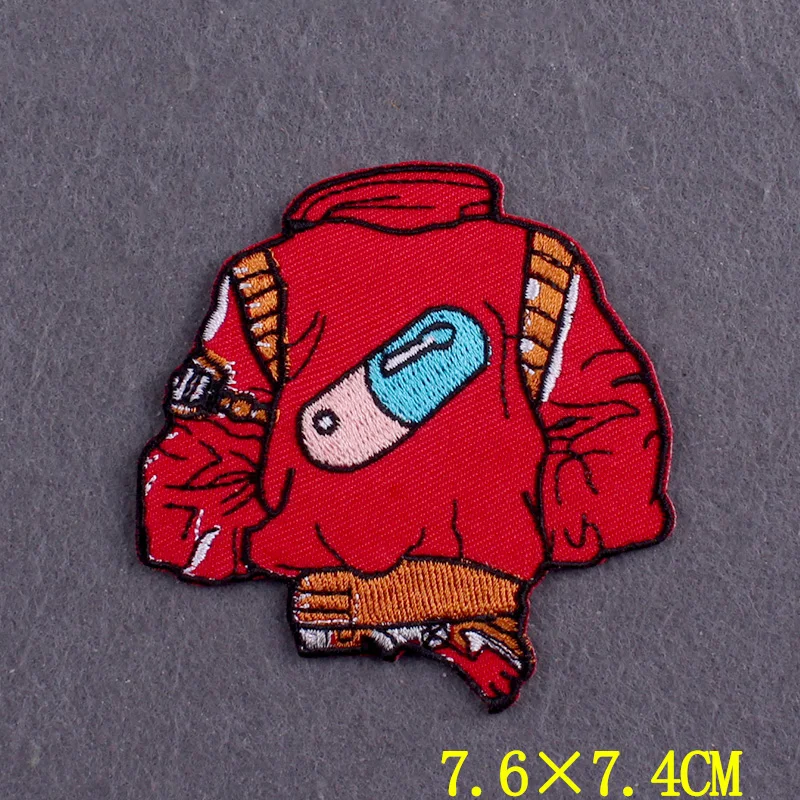 Anime Patch Embroidered Patches For Clothing Stickers DIY Fox Hook Loop Stripes Cartoon Patch Iron On Patches On Clothes Decor