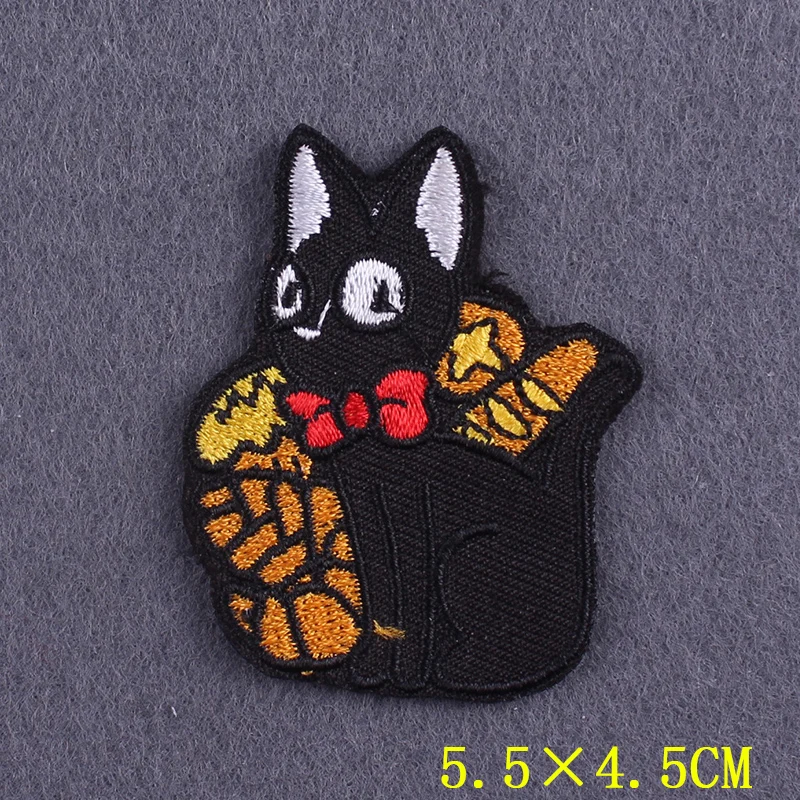 Anime Patch Embroidered Patches For Clothing Stickers DIY Fox Hook Loop Stripes Cartoon Patch Iron On Patches On Clothes Decor
