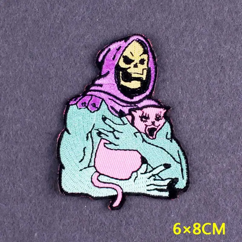 Anime Patch Embroidered Patches For Clothing Stickers DIY Fox Hook Loop Stripes Cartoon Patch Iron On Patches On Clothes Decor