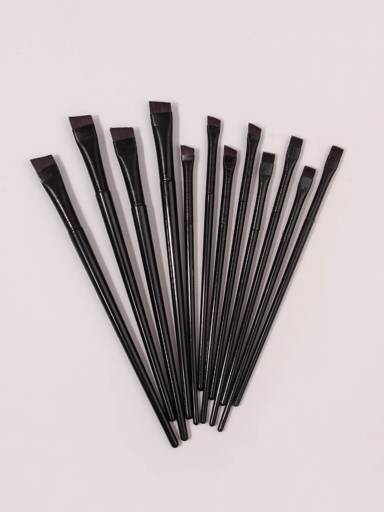 12PCS Scythe Eyeliner Brush Eyeshadow Blade Brush Detail Brush Bevel Eyebrow Brush Eyelid Down to Lying Silkworm Brush