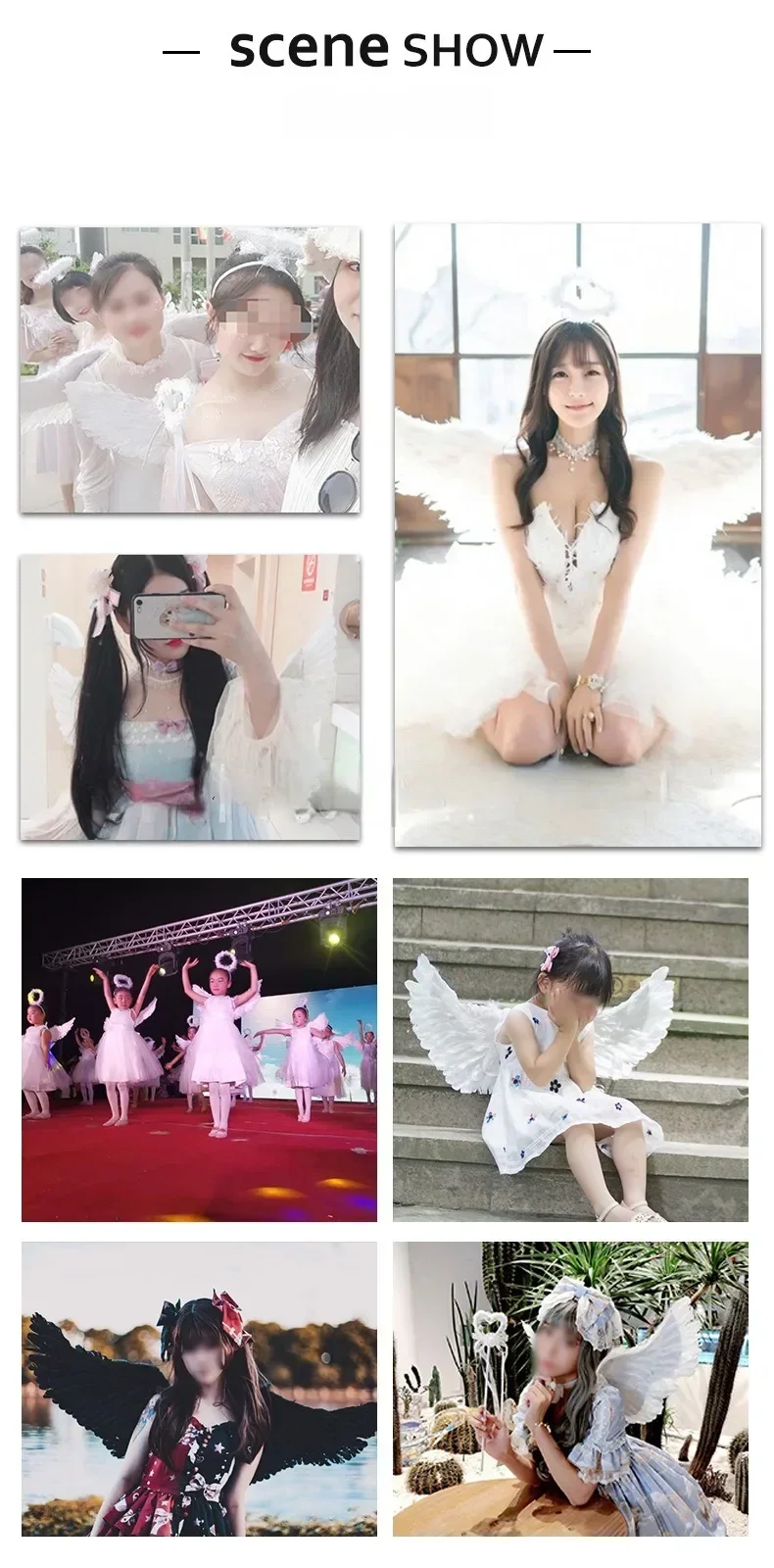 White Angel Feather Wings Festival PartyDecoration Props Scene Decoration Children Adult VictoriasSecret Fashion ShowPerformance