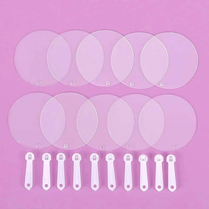 50Pcs Cute Mini Plastic Transparent Blank Fan Child Kids DIY Fan Wedding Birthday Party Favors Girlfriend Boyfriend Ideas Gift