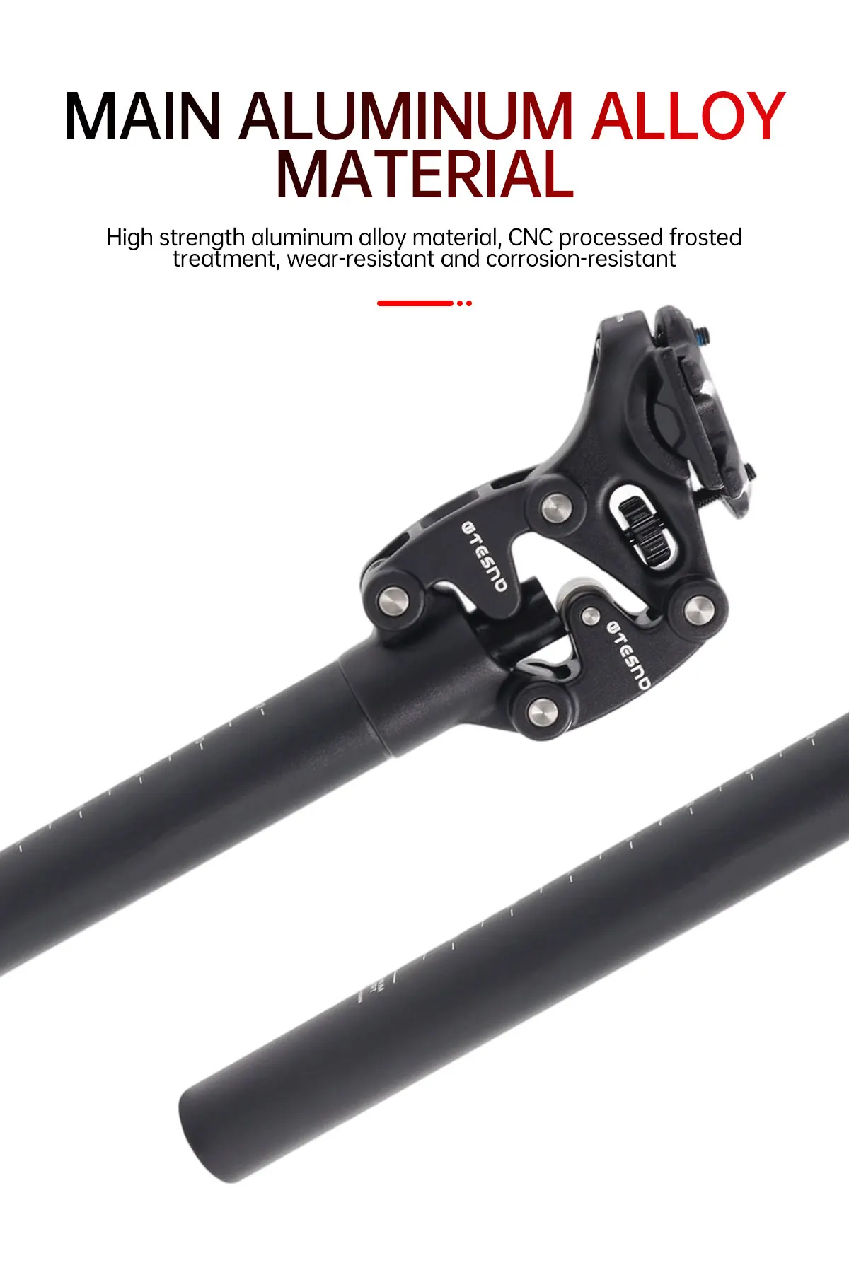 TESNO Bike Seatpost With Shock Absorber 27.2/30.9/31.6mm Mtb Bicycle Seatpost Suspension Four Link Bicycle Saddle Tube 350mm