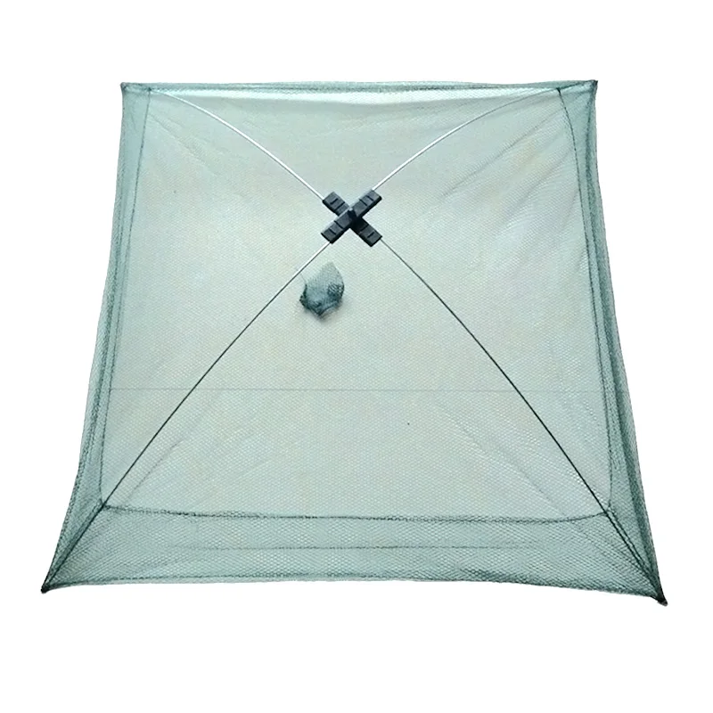 Fishing Net Foldable Folding Mesh Nylon Fishing Net Baits Trap Cast Dip Crab Shrimp Net