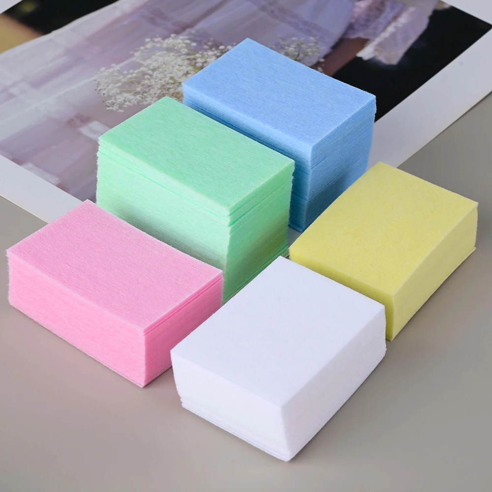 1000/600/500/100pcs Lint-Free Nail Cotton for UV Gel Polish Removal Wipes Paper Pads 100% Cotton Soft Non Woven Nail Cleaner Pad