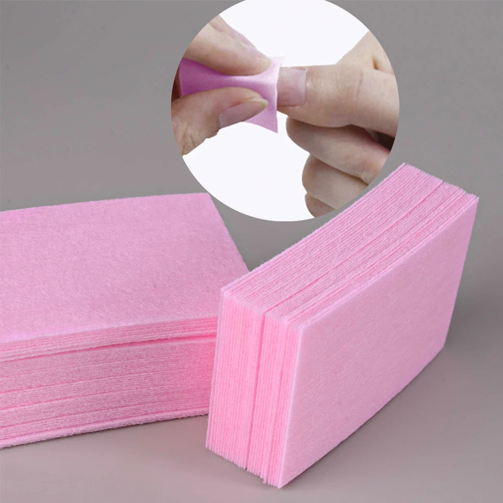 1000/600/500/100pcs Lint-Free Nail Cotton for UV Gel Polish Removal Wipes Paper Pads 100% Cotton Soft Non Woven Nail Cleaner Pad