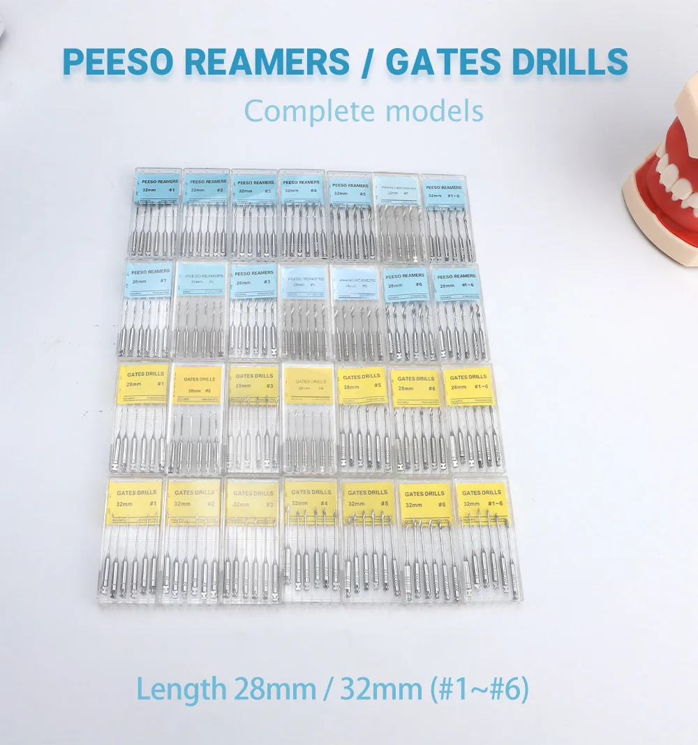 1 Pack(6pcs) Dental Peeso Reamer 28mm Endodontic Reamers Drill Burs Peeso Reamers Endo Files Largo Dentistry Materials Tool