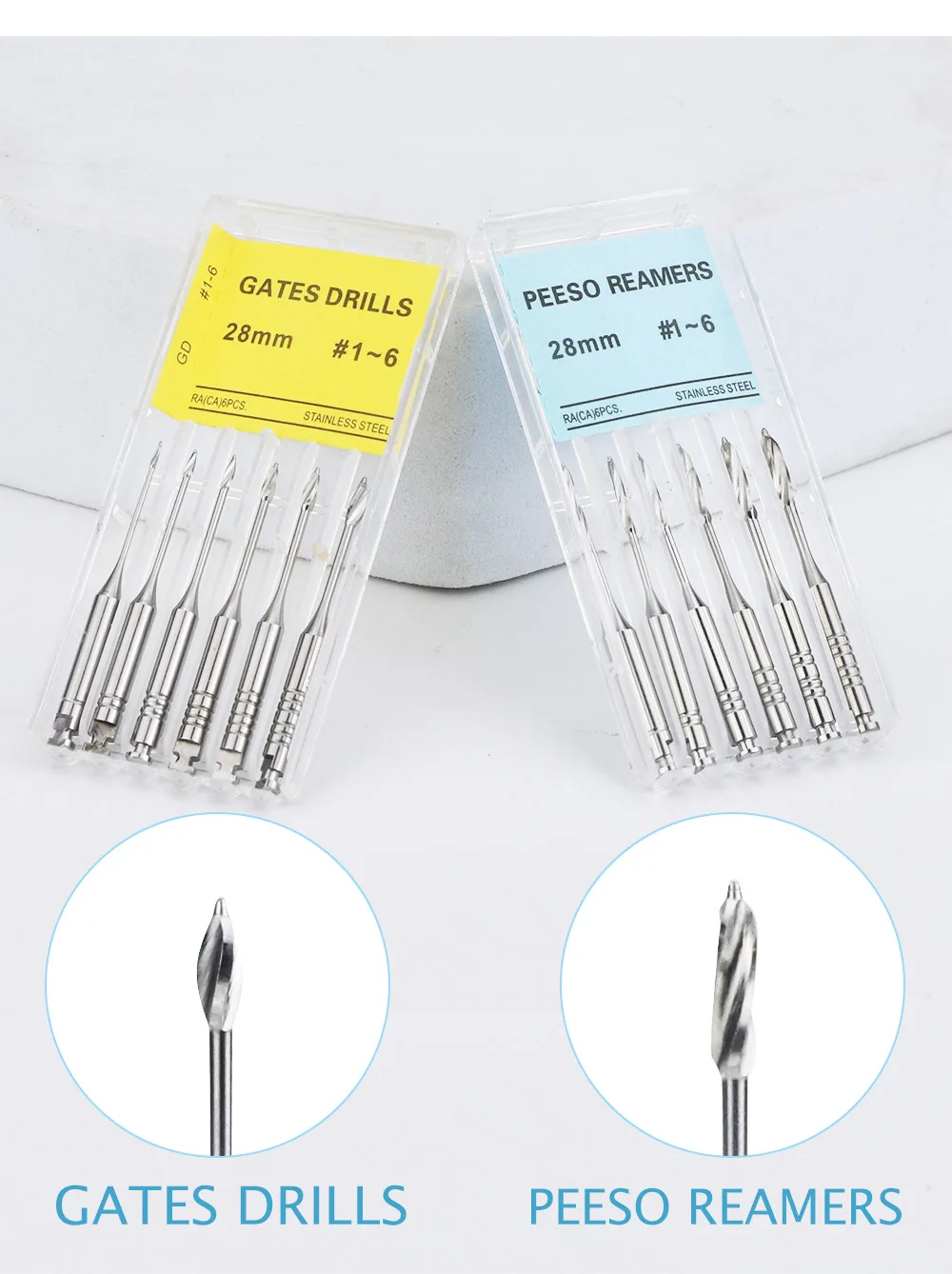 1 Pack(6pcs) Dental Peeso Reamer 28mm Endodontic Reamers Drill Burs Peeso Reamers Endo Files Largo Dentistry Materials Tool