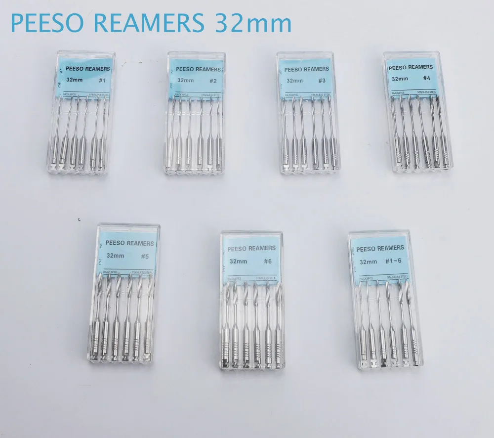 1 Pack(6pcs) Dental Peeso Reamer 28mm Endodontic Reamers Drill Burs Peeso Reamers Endo Files Largo Dentistry Materials Tool