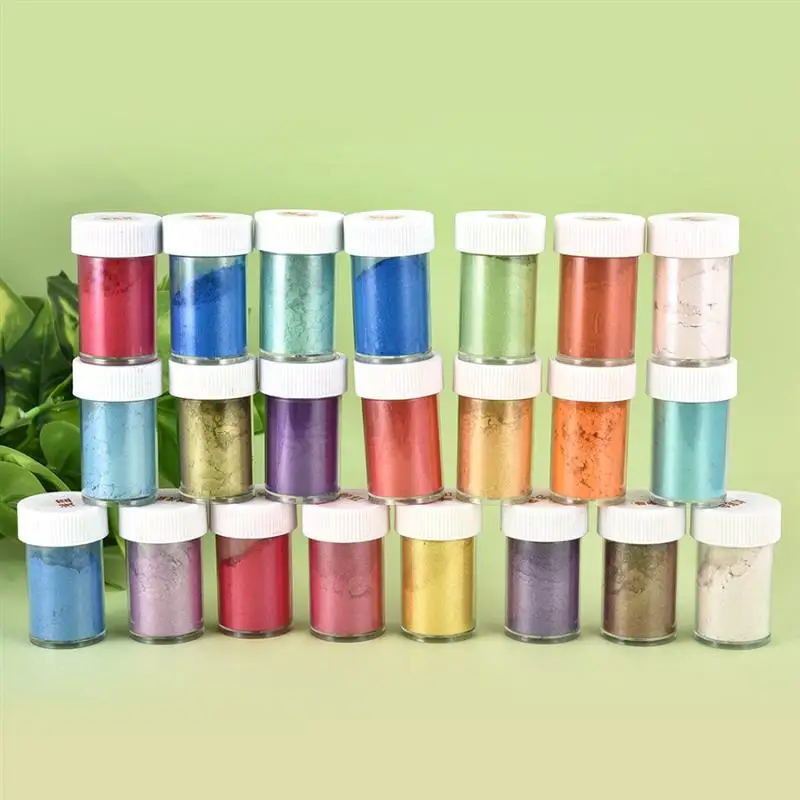 6/24/30Colors Epoxy Resin Dye Mica Powder Powdered Pigments Set Resin Mica Pearlescent Resin Pearl Natural Micas Colorants Resin