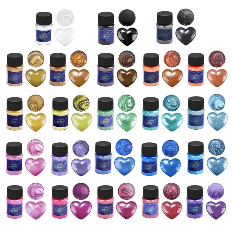 6/24/30Colors Epoxy Resin Dye Mica Powder Powdered Pigments Set Resin Mica Pearlescent Resin Pearl Natural Micas Colorants Resin