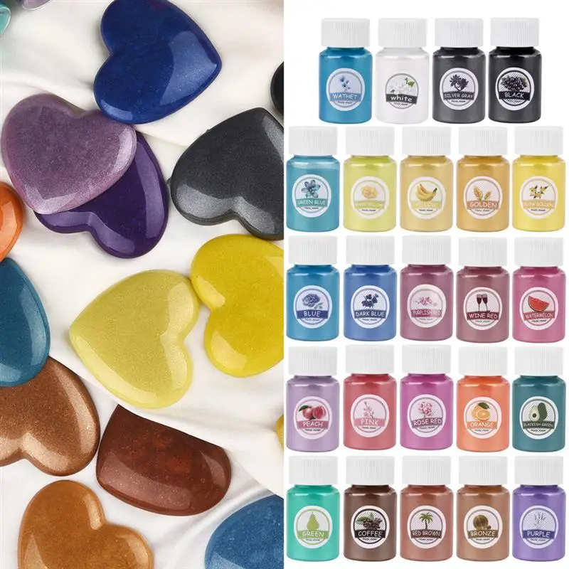 6/24/30Colors Epoxy Resin Dye Mica Powder Powdered Pigments Set Resin Mica Pearlescent Resin Pearl Natural Micas Colorants Resin