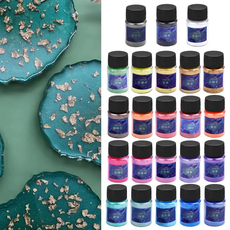 6/24/30Colors Epoxy Resin Dye Mica Powder Powdered Pigments Set Resin Mica Pearlescent Resin Pearl Natural Micas Colorants Resin