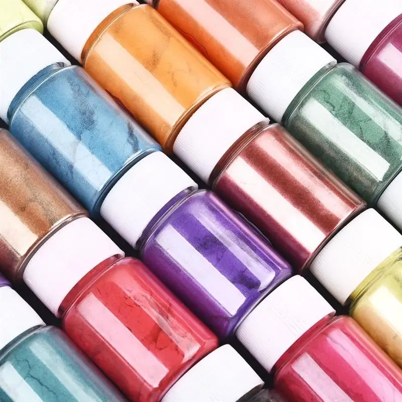 6/24/30Colors Epoxy Resin Dye Mica Powder Powdered Pigments Set Resin Mica Pearlescent Resin Pearl Natural Micas Colorants Resin