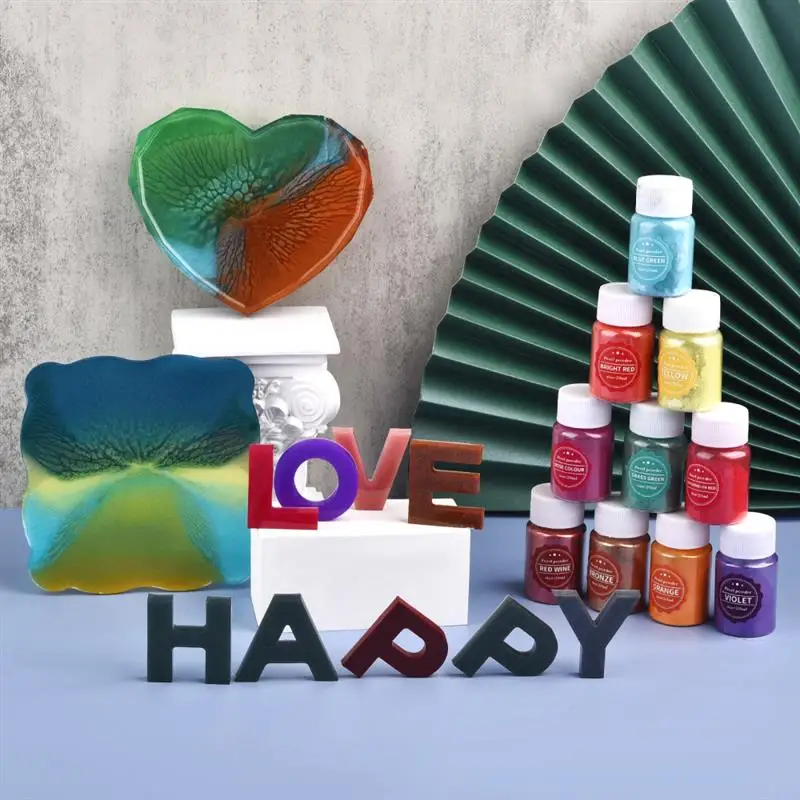 6/24/30Colors Epoxy Resin Dye Mica Powder Powdered Pigments Set Resin Mica Pearlescent Resin Pearl Natural Micas Colorants Resin