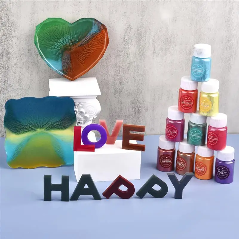 6/24/30Colors Epoxy Resin Dye Mica Powder Powdered Pigments Set Resin Mica Pearlescent Resin Pearl Natural Micas Colorants Resin