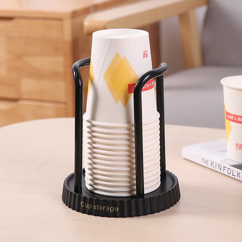 Luxury Disposable Cup Storage Holder Water Tea Cups Dispenser Rack Shelf with Longer Stick Mug Display Stand Home Organizer