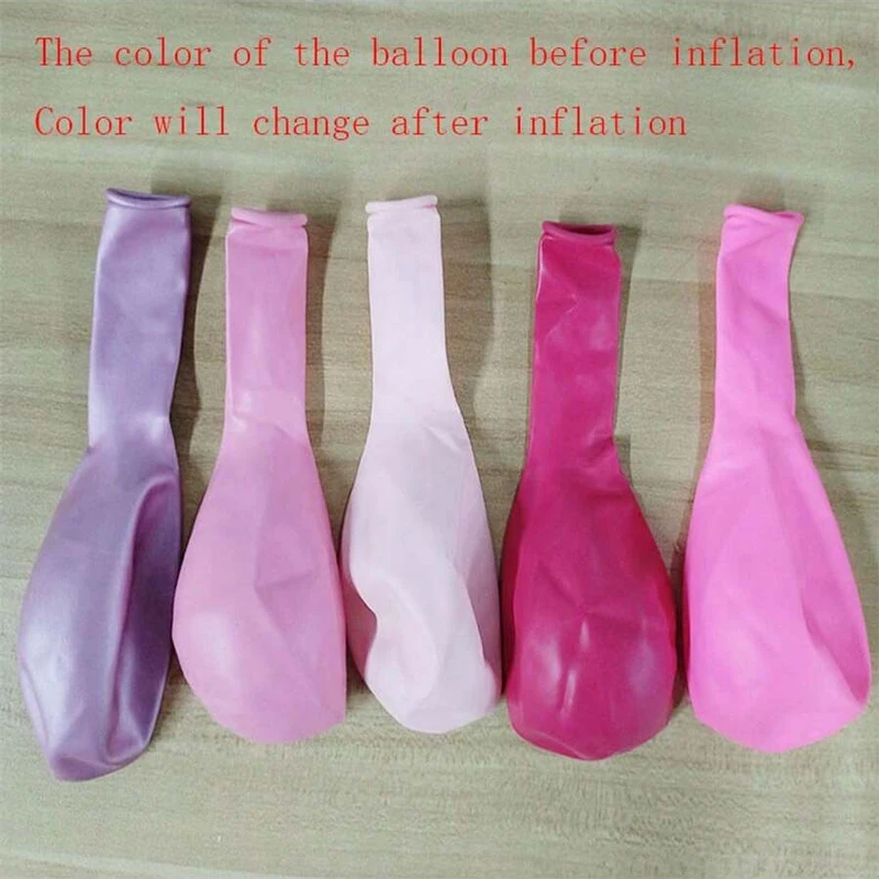 50Pcs Sparkling Metal Pink Latex Balloons - Wedding, Birthday, Anniversary Decoration