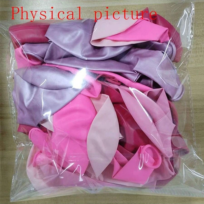 50Pcs Sparkling Metal Pink Latex Balloons - Wedding, Birthday, Anniversary Decoration