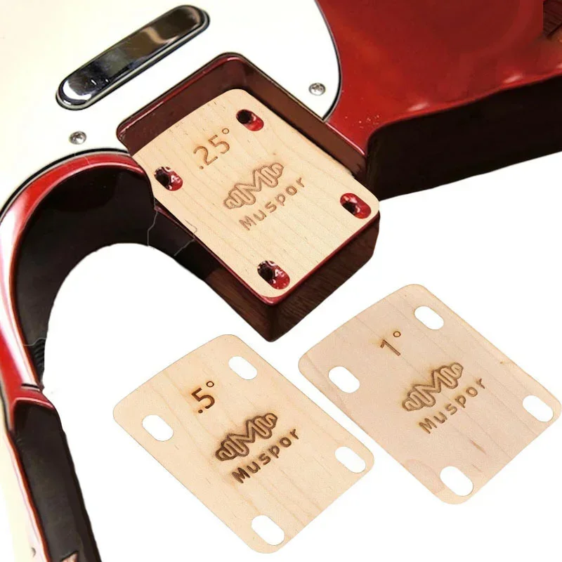 3PCS Guitar Neck Spacers Wooden Guitar Neck Spacers Bottom Protective Spacers 0.25 0.5 and 1 Degree for Bass Guitar Repairs