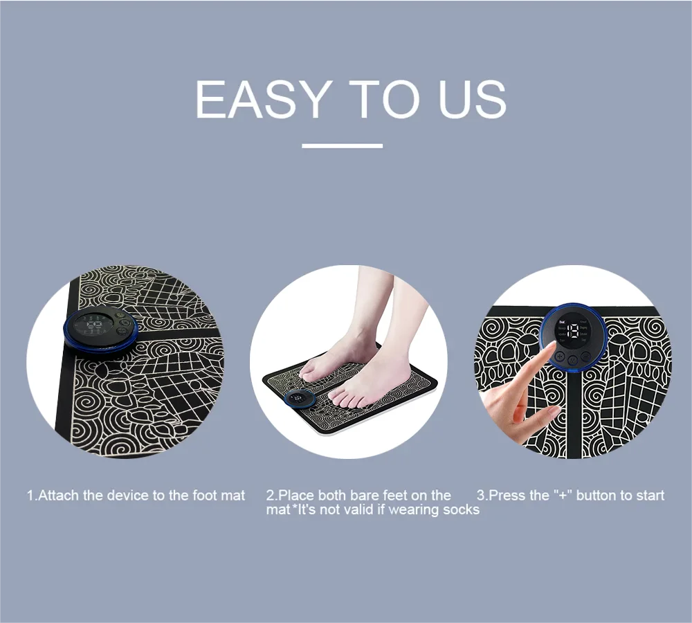 Electric Foot Massager Pad Neck Massage Set Portable Home Fatigue Relief Muscle Vibration Massage Pad Back Neck Massager