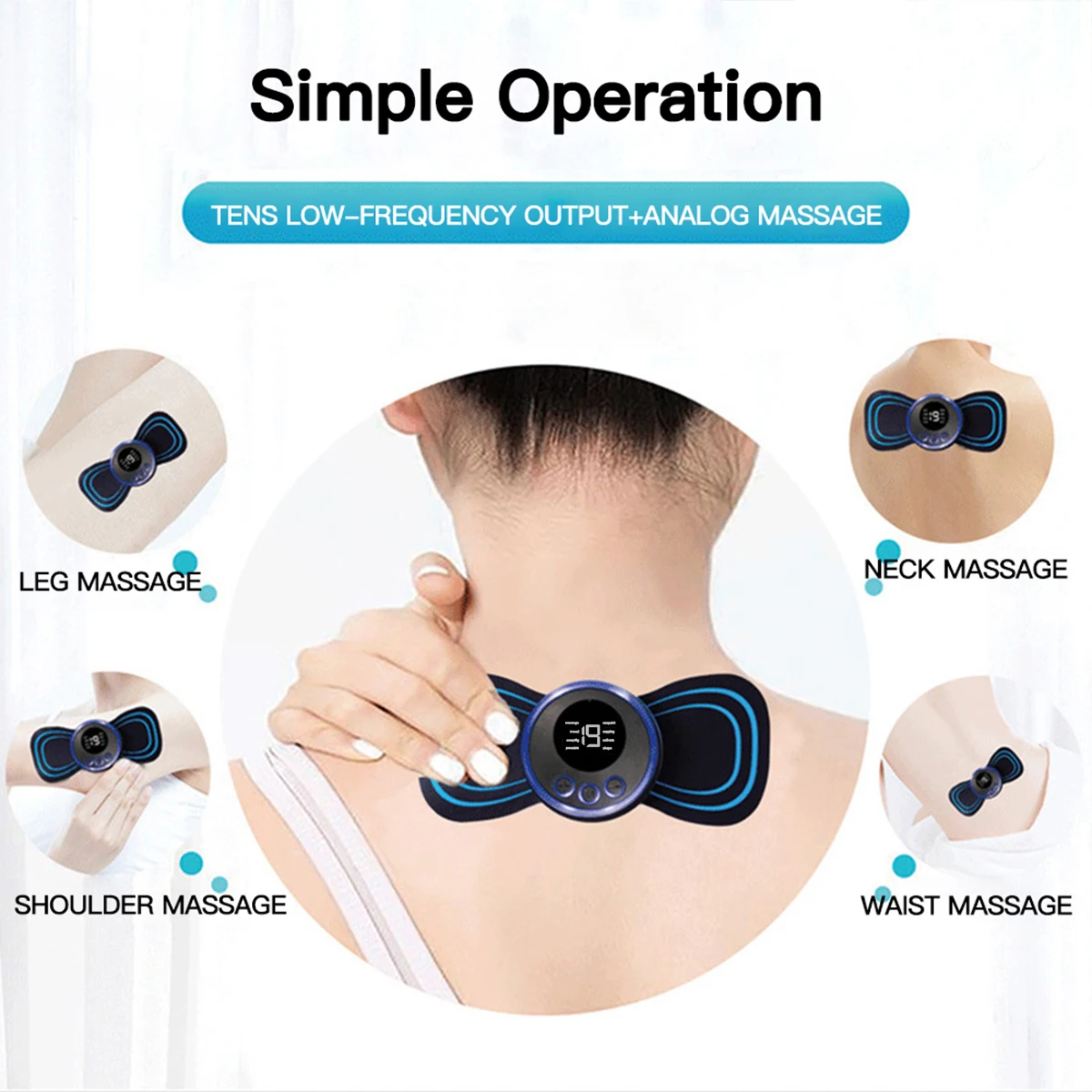 Electric Foot Massager Pad Neck Massage Set Portable Home Fatigue Relief Muscle Vibration Massage Pad Back Neck Massager