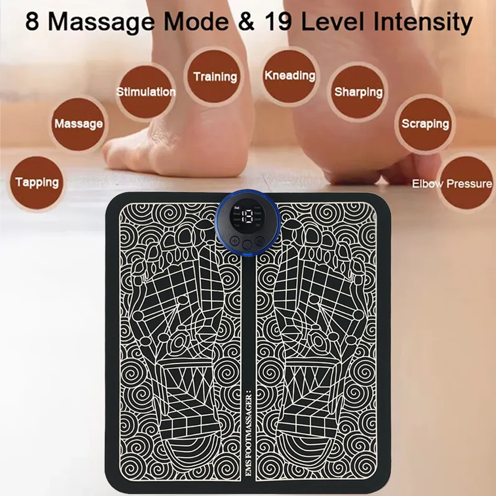 Electric Foot Massager Pad Neck Massage Set Portable Home Fatigue Relief Muscle Vibration Massage Pad Back Neck Massager