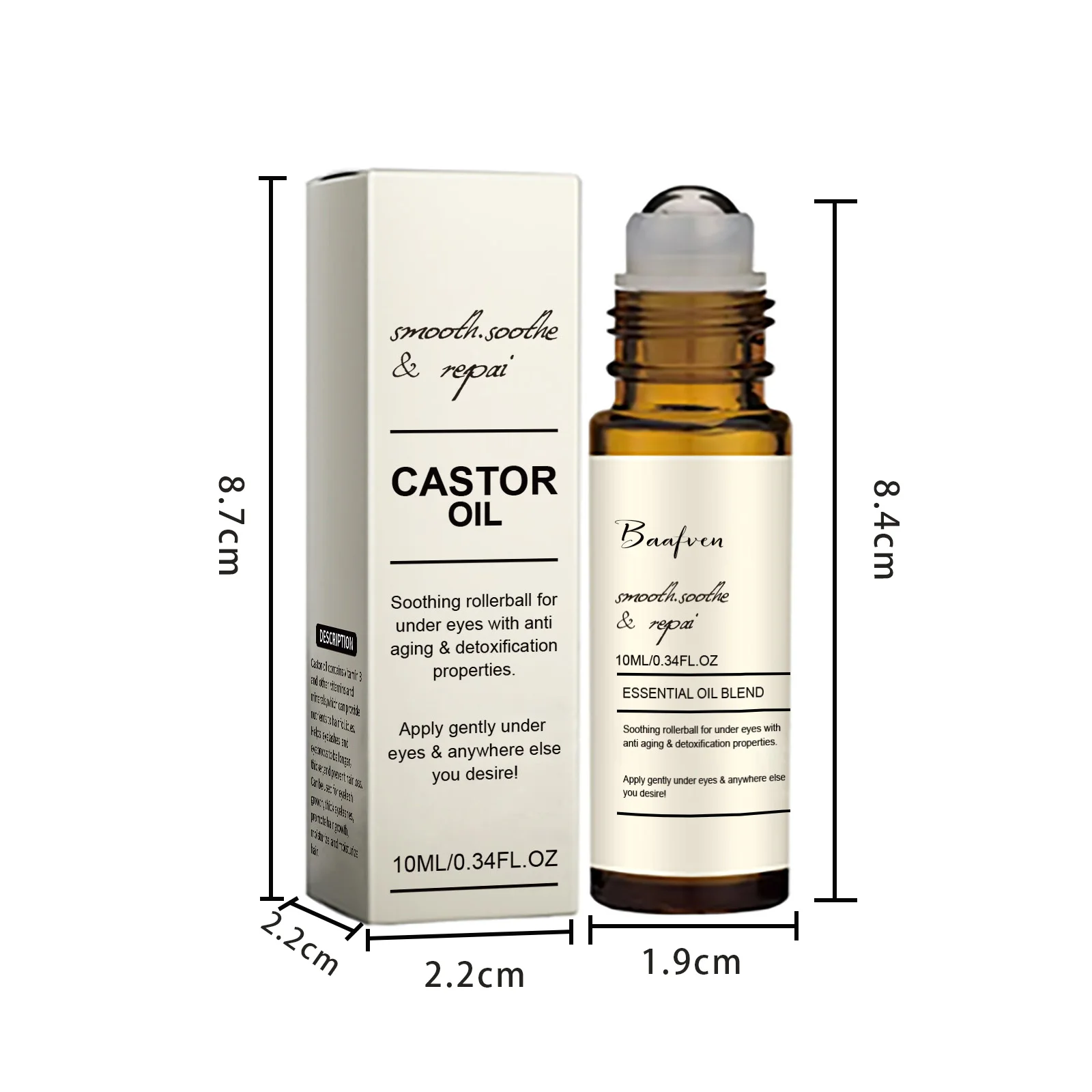 Castor Oil Eye Serum Anti-wrinkle Remove Dark Circles Eye Bags Anti-puffiness Lift Firm Ball Massage Moisturize Nourish Eye Care