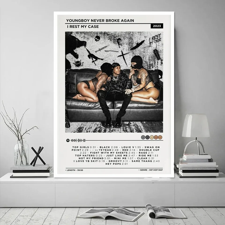 Never Broke Again AI YoungBoy 2 Rap Music Album Cover Poster Prints Wall Art Canvas Painting Picture Photo Gift Room Home Decor