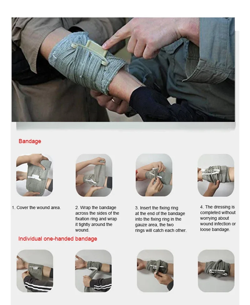 Bandage Trauma Kit Emergency Compression Bandage Tourniquet Medical Dressing Sterile Roll Bandage Trauma First Aid Hot