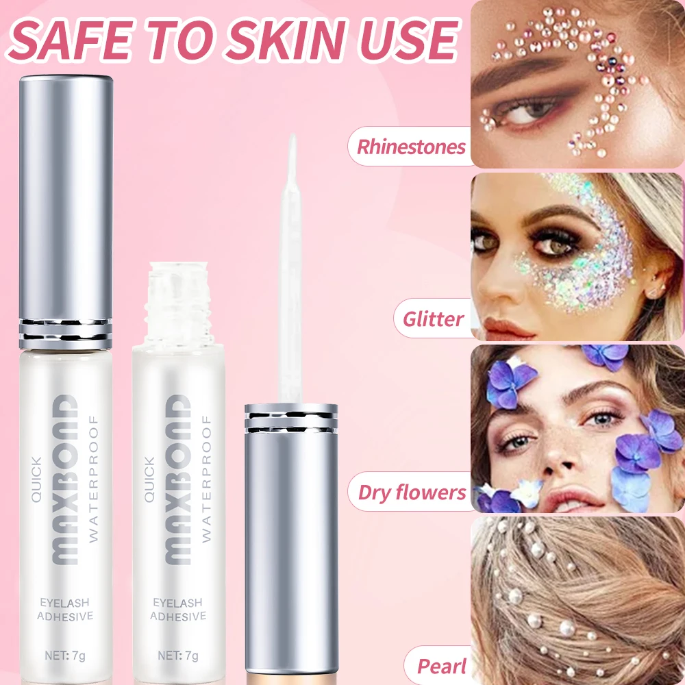 Long-Lasting Quick Dry False Eyelash Glue Transparent Natural Fake Eyelashe Extension Glue Waterproof Self-Adhesive Eyelash Glue