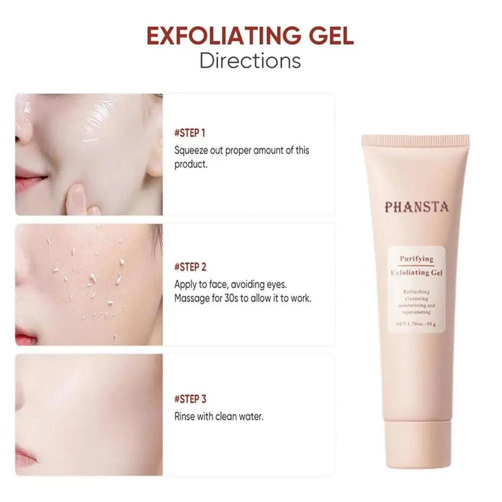 Face Exfoliating Gel Deep Cleansing Pores,Remove Dead Skin Purify Gentle Exfoliate Oil Control Moisturizing Face Scrub Skin Care
